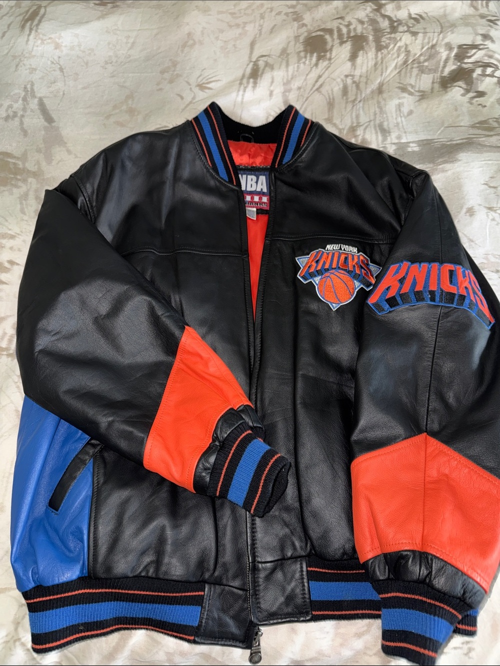 Carl Banks G-III Knicks Leather Jacket XL - Picture 2 of 4